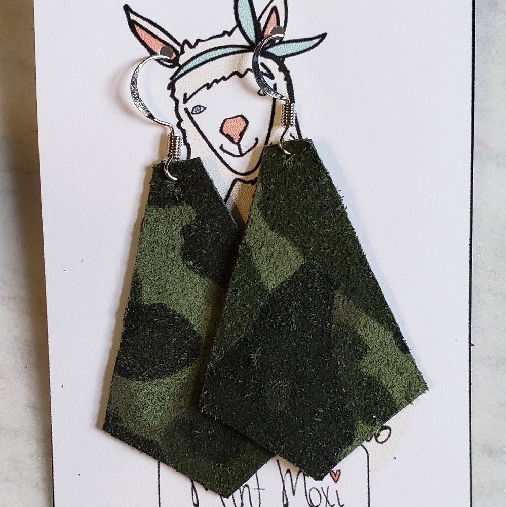 Mint Moxi Dixie Camo Earrings